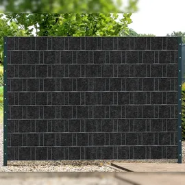 zaunzu® Sichtschutzstreifen 35 m Schwarzgrau Vlies