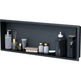 VILSTEIN | Duschnische 30x90 cm | Unterputz | Wandnische Schwarz | Randloses Duschregal