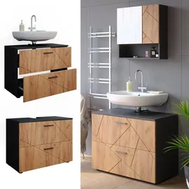 Vicco Waschbeckenunterschrank Irma 80 x 59 x 41 cm Anthrazit/Eiche