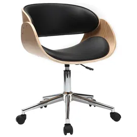 miliboo Design-Stuhl Rollen Schwarz und Helles Holz BENT
