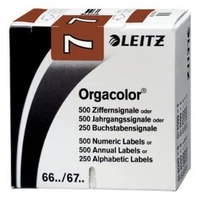 Leitz 66071000 Orgacolor Ziffernsignal 7, 500 Stück, braun