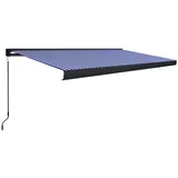 vidaXL Manuelle Kassetten-Markise 500x300 cm Blau und Weiß