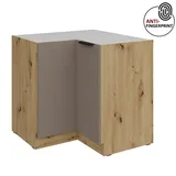 Küchen-Preisbombe Küchen Eckschrank 90x90 Küche ARIA Sandgrau matt Anti Fingerprint Küchenzeile