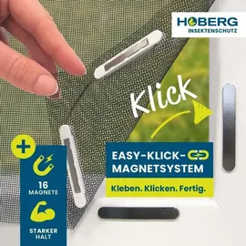 Hoberg Fliegengitter für Fenster 130 x 130 cm Schwarz