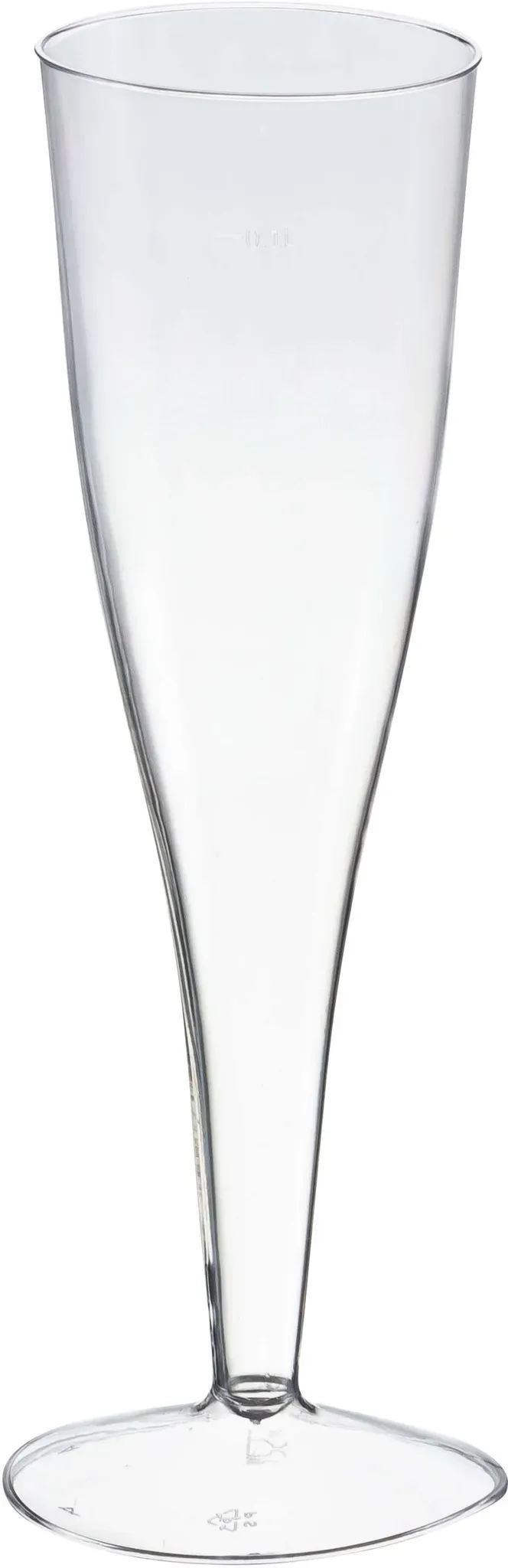 Einweg-Champagnerglas Sektglas 100ml,  PS, 2 tlg., transparent glasklar, 6 Stk.