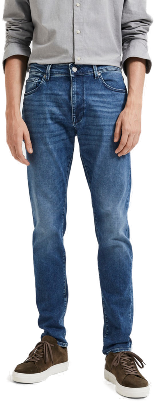 Selected Homme Herren Jeans SLH175-SLIMLEON 31601 Slim Fit Blau 16087777 Normaler Bund Reißverschluss W 31 L 30