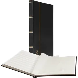 Leuchtturm 324812 Briefmarken-Sammel-Album - Einsteckbuch Basic - 32 weiße DIN A4-Seiten - unwattierter Einband schwarz