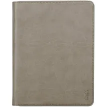 Rhodia 168101C - Konferenzmappe Rhodiarama 19,5x25,5 cm, mit Etui, dehnbare Haupttasche, 2 flache Reißverschlusstaschen, Kartenfächer, Stiftehalter, Cover aus Kunstleder Maulwurfsgrau, 1 Stück