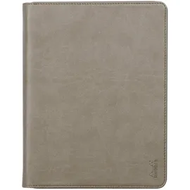 Rhodia 168101C - Konferenzmappe Rhodiarama 19,5x25,5 cm, mit Etui, dehnbare Haupttasche, 2 flache Reißverschlusstaschen, Kartenfächer, Stiftehalter, Cover aus Kunstleder Maulwurfsgrau, 1 Stück