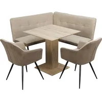 Hti-Living HTI-Living, Esstisch, Sitzgruppe Taupe/Cord Joschka (78 x 78