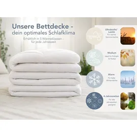 XDream Winterbettdecke | 220 x 240 cm | XDREAM Pure | warme Duo-Steppdecke | Weiß