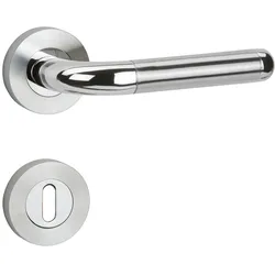 HERMAT Drückergarnitur mit Rosetten CLUB 1110/2031, Edelstahl, Lochung: WC / Bad (WC)