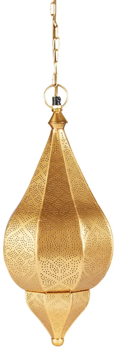 Orientalische Hängelampe Kihana Gold - Metallpendelleuchte 40cm