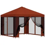 vidaXL Garten Pavillon 3 x 3 m inkl. 4 Seitenteile Terrakotta
