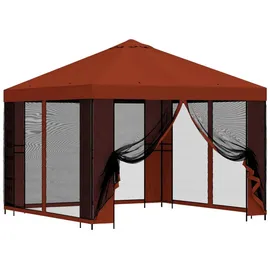 vidaXL Garten Pavillon 3 x 3 m inkl. 4 Seitenteile Terrakotta
