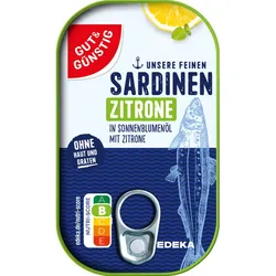 Gut& Günstig Sardinen in Sonnenblumenöl mit Zitrone 125G