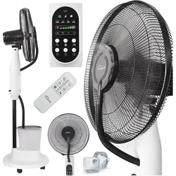 TroniTechnik® Standventilator mit Wasser, Ventilator mit Wasserkühlung Sprühnebel Raumbefeuchter 75W