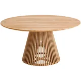 Amatio Gartentisch, Teak, Holz, Teakholz, Hartholz, rund, Säule, rund, 150x78x150 cm, Gartenmöbel, Gartentische, Gartentische