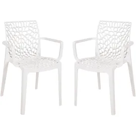 Garden Pleasure CALVERA Stapelstuhl 58 x 52 x 81 cm weiß 2 St.