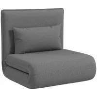Homcom Bodensofa 3-in-1 Klappbar Schlafsofa mit 6-Fach verstellbar Rückenlehne Kissen Gepolstert Sofabett mit Schlaffunktion, bis 150 kg belastbar, für