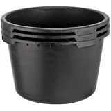 BURI Mörtelkübel 3x Mörtelkübel rund 65 Liter Pflanzkübel Baueimer Mörtelwanne Kübel, (3-tlg) schwarz