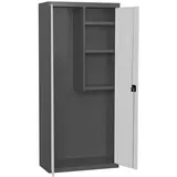 Proregal Putzmittelschrank AMEGO HxBxT 180x80x40cm | 3x Fachboden Weiß-Anthrazit