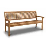 Massive Teakholzbank Kingsbury 180 cm | Ergonomischer 4-Sitzer