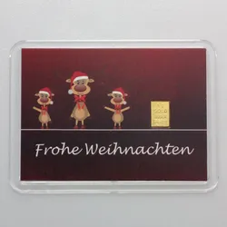 Goldbarren 1g Rentiere/Frohe Weihnachten (Motivbox)