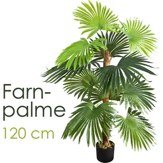 Decovego künstliche Farnpalme, Kunstpflanze, 120 cm, Kunstpalme für Wohn- & Büroräume, Allergikerfreundlich & Pflegeleicht