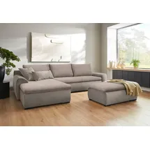 Home Affaire Ecksofa »Win L-Form, B: 285 cm - OTTO. Verlässliche Qualität.« optional mit Schlaffunktion und Bettkasten, taupe, Cord, grau
