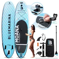Bluemarina SUP Board MOANA aufblasbar Surfboard mit Paddel Pumpe Rucksack 5J Garantie (305x76x15cm - 10')