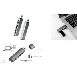 Logilink USB 3.2 (Gen2) Hub, Aluminiumgehäuse mit Status-LEDs Spacegrau