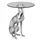 FineBuy Design Skulptur Deko Beistelltisch Hund aus Aluminium Farbe Silber
