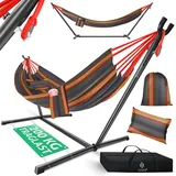 Kesser KESSER® Hängematte LAKE mit Gestell Doppelhängematte für 2 Personen-Stabiler Rahmen 200kg Belastbarkeit Indoor & Outdoor XXL Hängesessel Doppel Mehrpersonen Garten Pool Balkon Terrasse