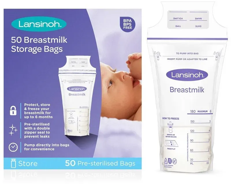 Lansinoh Breastfeeding Breastmilk Storage Bags Beutel zum Aufbewahren von Muttermilch 50 St.