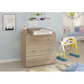 BIM Furniture Kommode MIA 80 cm, mit Wickelunterlage Sonoma Eiche