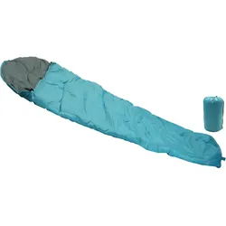 Mumien Schlafsack 220 x 80 cm blau grau mit Beutel Outdoor Camping