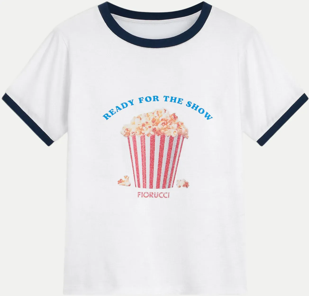 T-Shirt Popcorn Print Baby Weiß S