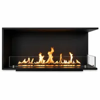 Divina Fire Einbau-Eckkamin mit Bioethanol, 120 x 50 cm Eckkamin mit Bioethanol, URANO120 DX TOPLINE