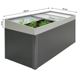 Biohort Frühbeetaufsatz 200 x 23 x 101 cm Quarzgrau