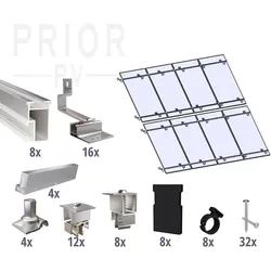 Prior PV Schrägdach-Montageset 2x4 Solarmodule