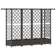 vidaXL Hochbeet mit Rankgitter und Dach 202,5 x 40 x 123 cm Braun