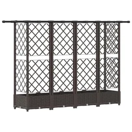 vidaXL Hochbeet mit Rankgitter und Dach 202,5 x 40 x 123 cm Braun
