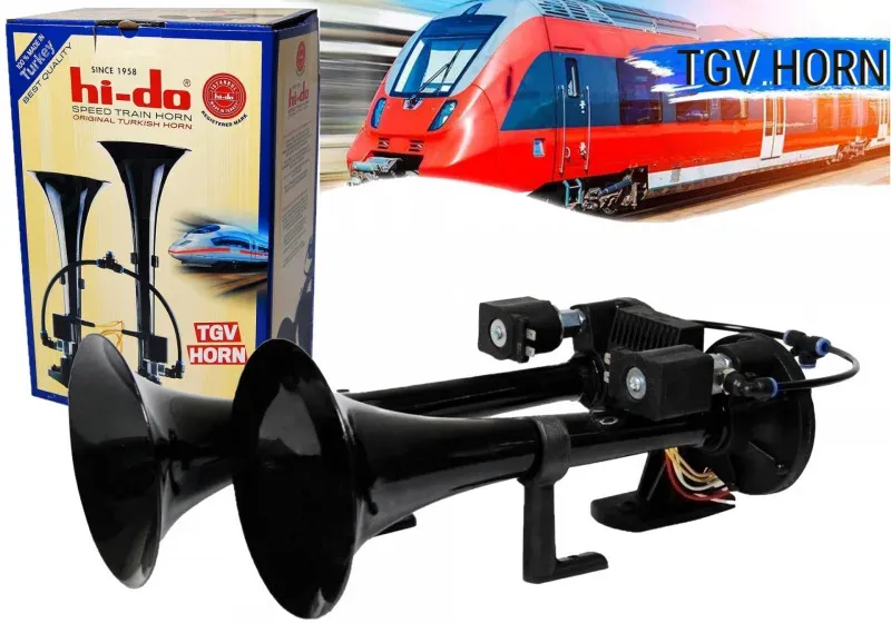 Hupe TGV HI-DO mit zwei Melodien für LKW, Bus, Van und Traktor, 24 V, 135 dB