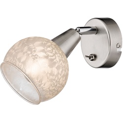 Glas Kugel Wand Leuchte Lampe Strahler schwenkbar Eisblumen Dekor im Set inklusive LED Leuchtmittel