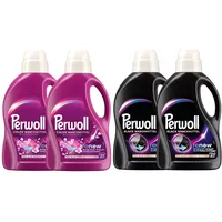 PERWOLL Flüssig Set 4x 27 WL (108WL) 2x Black & 2x Color Blütenrausch 4x 1,35l