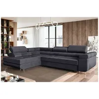 MEBLINI Schlafcouch mit Bettkasten - Ecksofa mit Schlaffunktion - Sofa mit Relaxfunktion und Kopfstützen - Couch L-Form - Eckcouch - Wohnlandschaf...