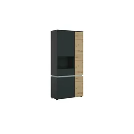 Möbel Kraft Vitrine Luci 91 x 40 x 199 cm Grau