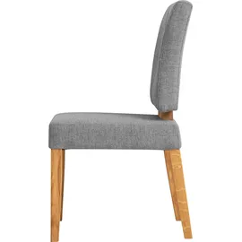 Home Affaire Esszimmerstuhl HOME AFFAIRE "Ponza Polsterstuhl", grau (hellgrau, eiche), B:49cm H:94cm T:61cm, Massivholz, Stühle, Polsterstuhl Esszimmerstuhl 4-Fuß-Stuhl, Gestell Eiche massiv geölt, Esszimmer Bestseller