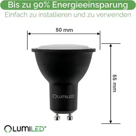 Lumiled GU10 Lampe 6W 580 Lm Leuchtmittel 6500K kaltweiß Strahler Spot, ersetzt 50W Halogenlampen 120° Reflektorlampen Reflektor 10 Stück La...
